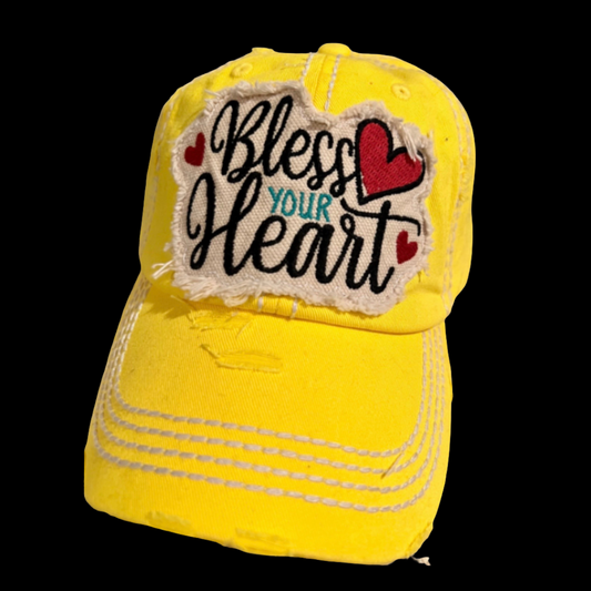 "Bless Your Heart"Distressed Hat